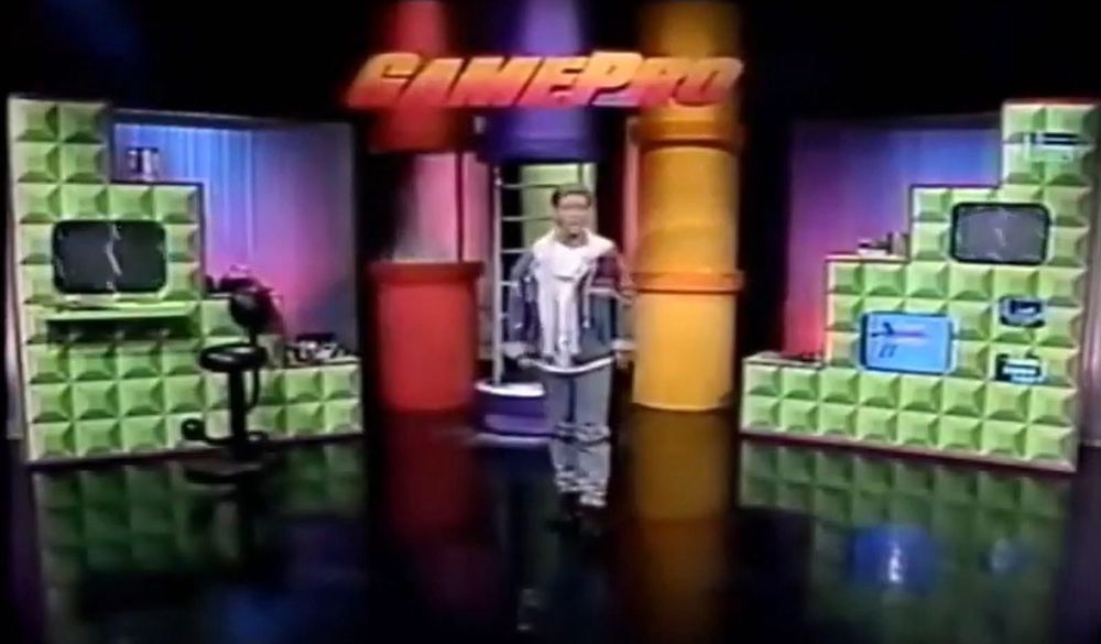 A screengrab of the television show GamePro TV from 1991. 