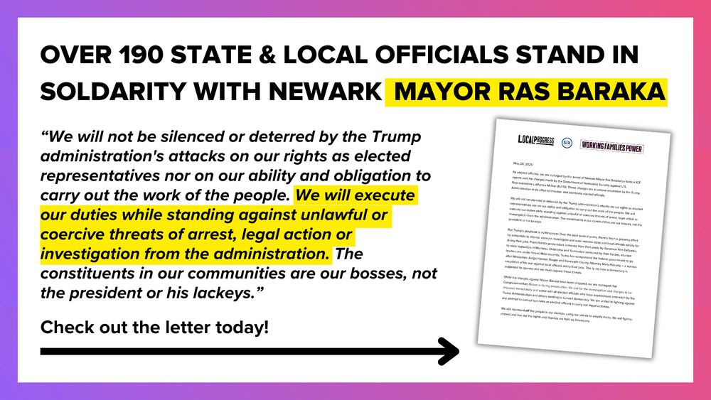 A colorful flyer with text detailing information on a letter about Mayor Ras Baraka