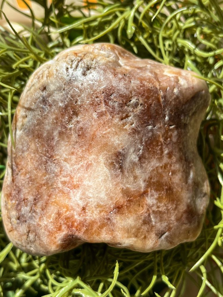 A large square-ish shaped piece of raw pink quartz lays on a bed of greenery. 

#rocks #rockhound #quartz #pink #pinkquartz #trail #trailrunning #pnw #woods #forest #quartzite #rocktumbling #crystals #rawquartz