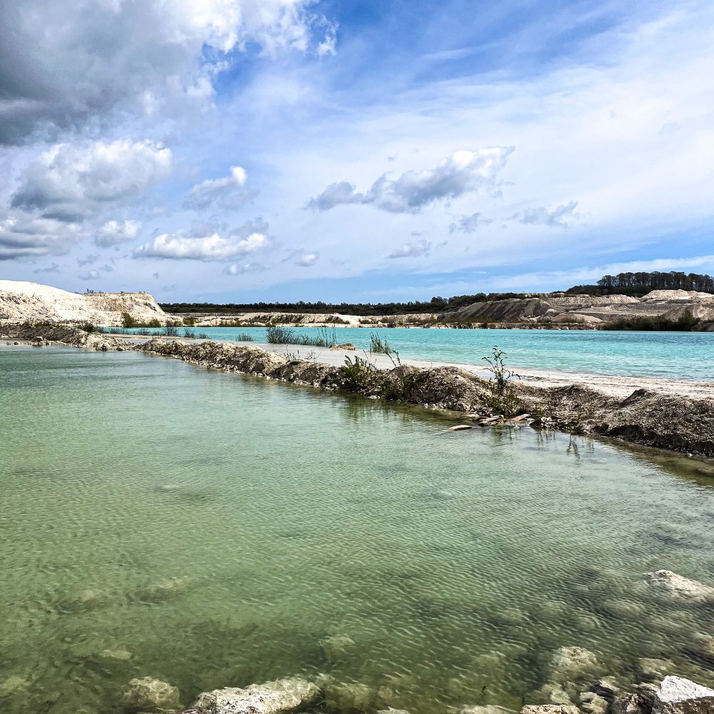Landscape photo of the pools in the limestone quarry in Faxe, Denmark. 

#rocks #rockhound #denmark #Copenhagen #danish #faxe #limestone #fossil #coral #flint #quarry #mining #ancient #paleocene #epoch #extinct #gem #mineral #crinoid #tubeworm #nautilus #shell #shark #geology #tourism #geomuseumfaxe #museum #sedimentary #fossilfriday #lithic #weapon 
