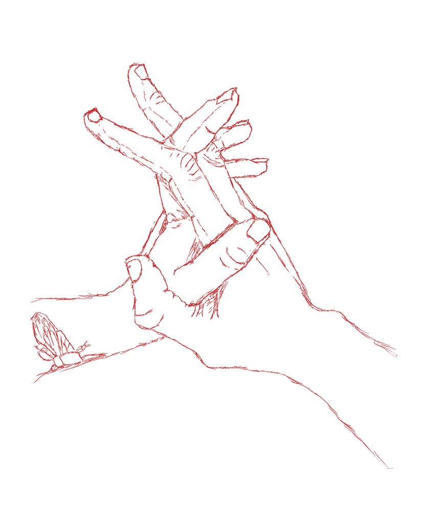 My hand holding my partners hand 