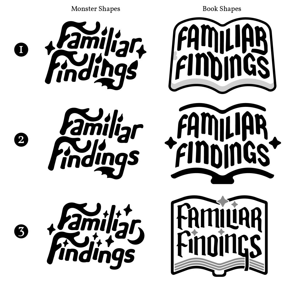 After choosing 2 I made 3 variations of each to chase the design further.
