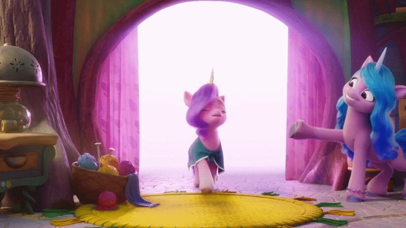 Animated gif of Pipp Petals from MLP: A New Generation, during the song “Fit Right In”