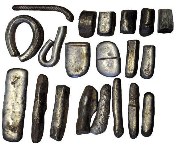 The objects arrayed against a white background.