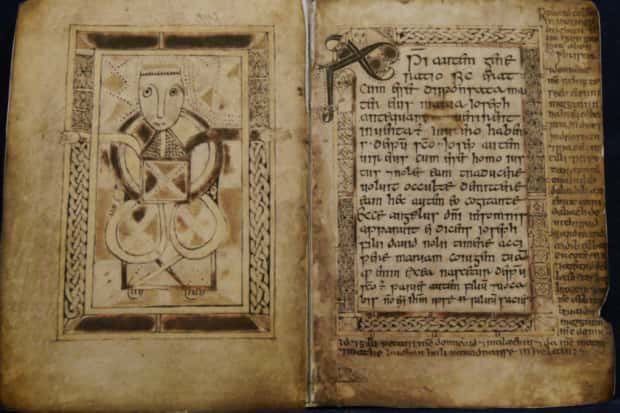 The Book of Deer, a pocket gospel-book, lying open.