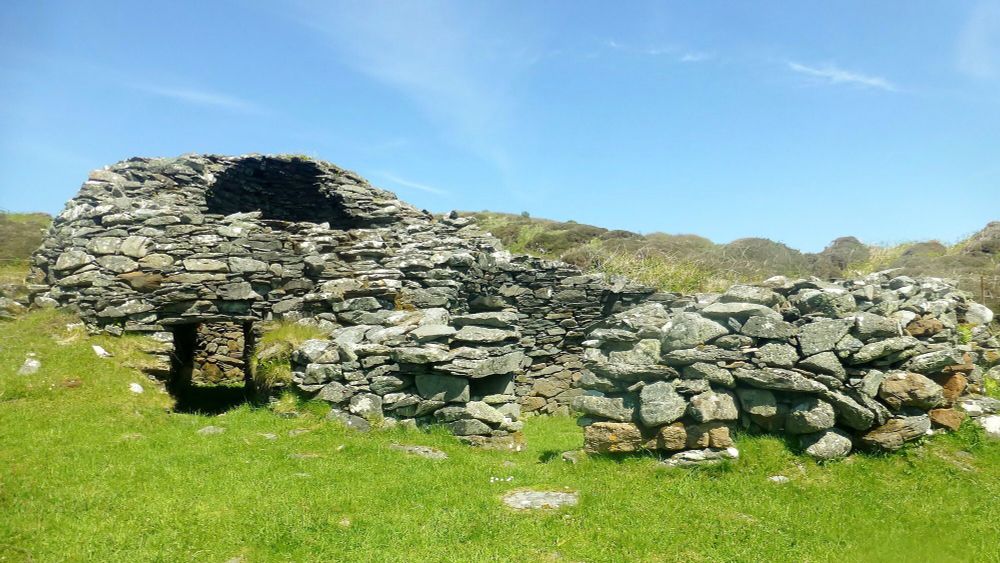 Ruins at Eileach an Naoimh, an uninhabited island in the Inner Hebrides.