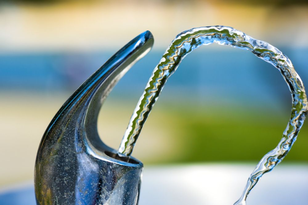 A close up of a drinking water fountain