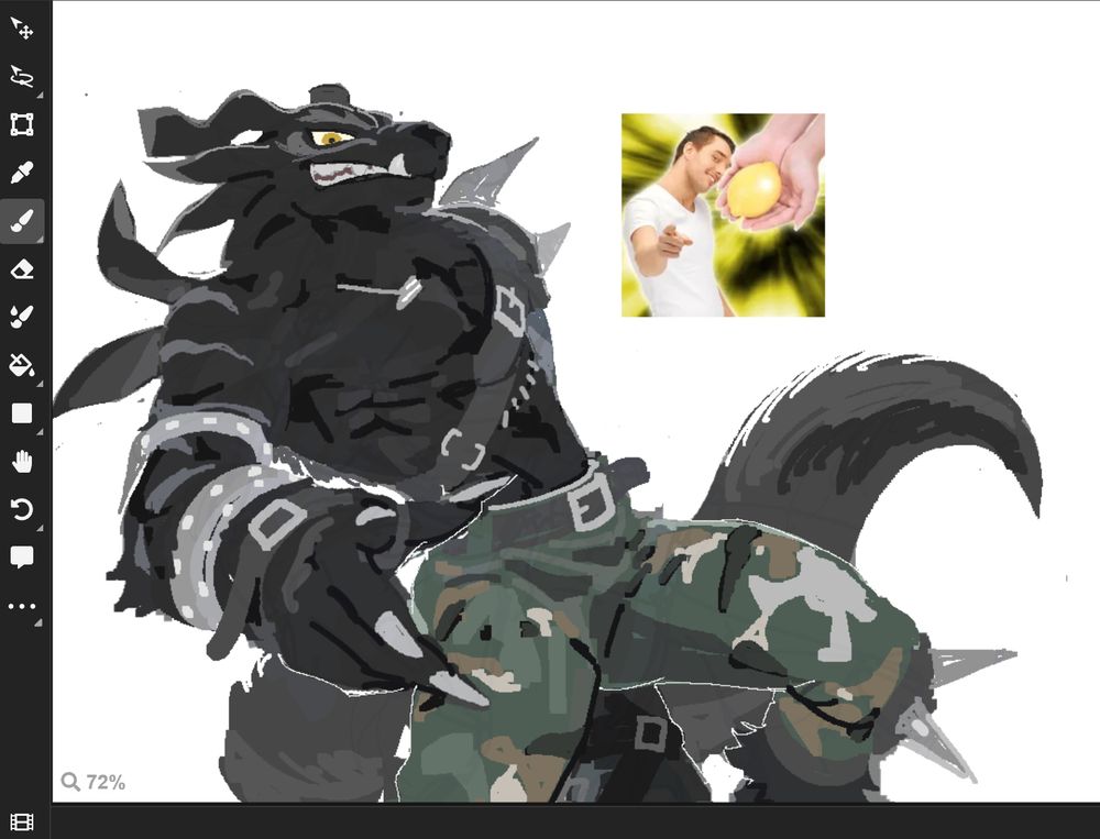 Weregarurumon (black) doodle 