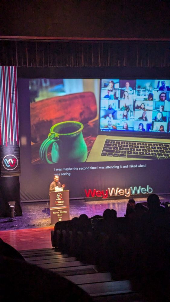 The speaker on the stage 