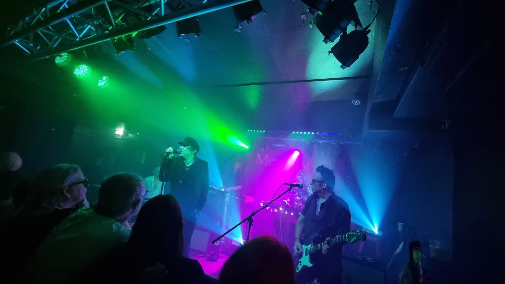 Five piece band Mercury Rev on stage at KU Stockton 