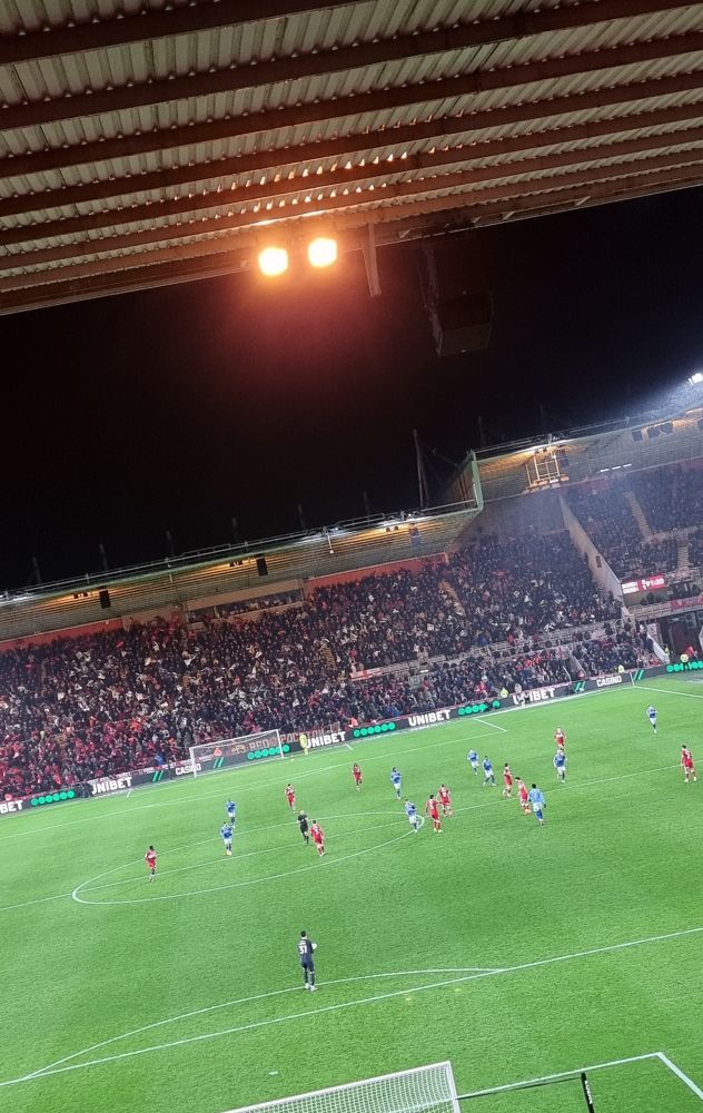 Middlesbrough v Derby under the floodlights at the Riverside Stadium
