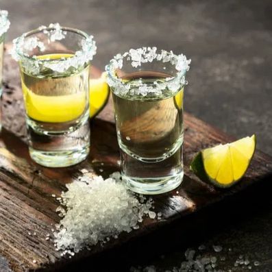 Lime and salt on tequila shots 