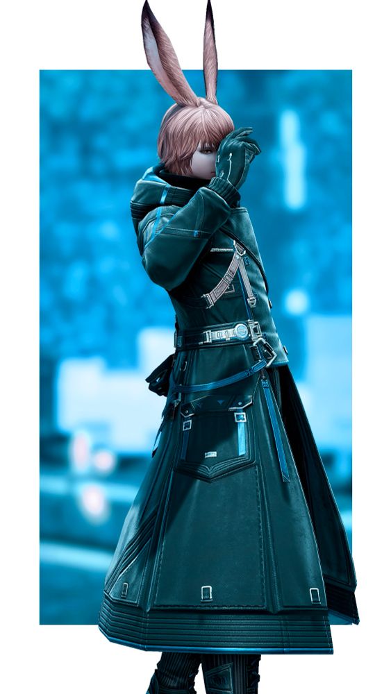 Loifa in the baby face healing top died jet black and metallic dark blue. A white border frames him as S9 is behind him. His hand is up shielding his face other than an eye showing.