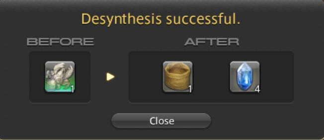 Desynthesis of a maru crab into one fine sand and 4 water crystals