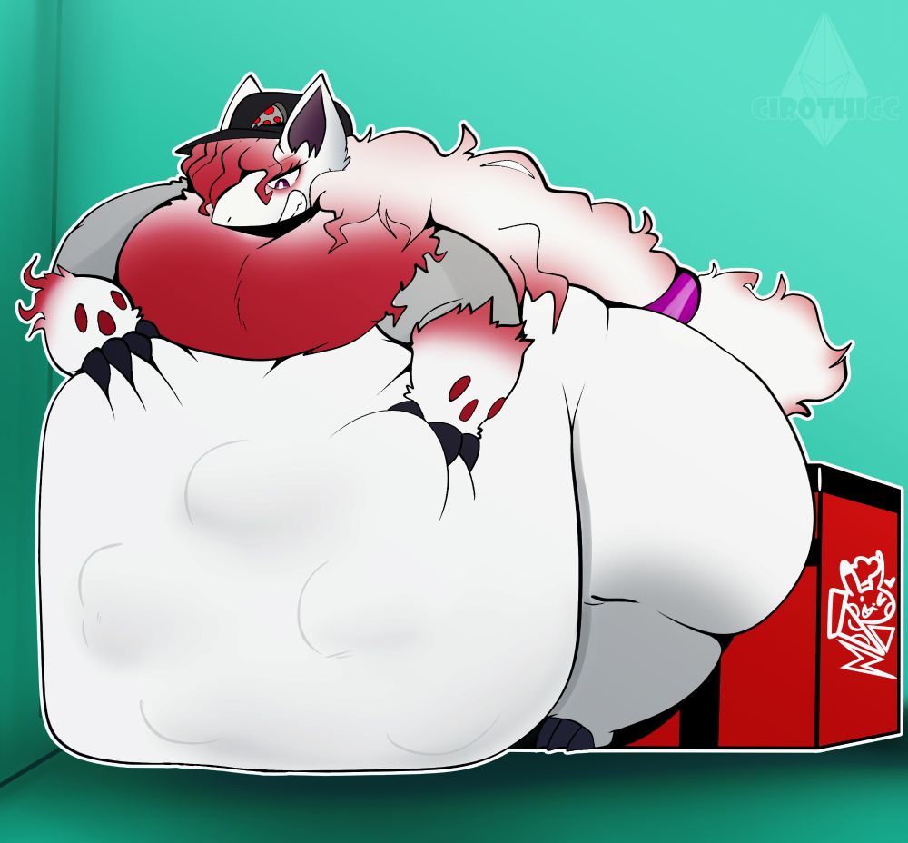 An fatty hisui Zoroark oc who was working in his delivery boi and he was very hungry. He just couldn't resist and yet he's still hungry~ 
