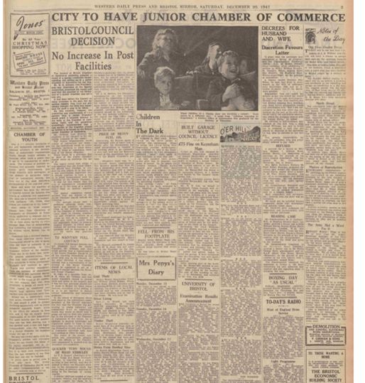 Newspaper Article - Western Daily Press - City to have junior chamber of commerce