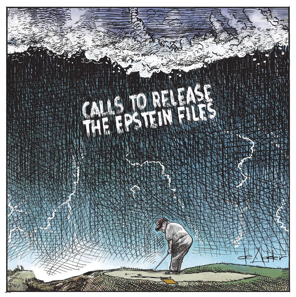 Political cartoon by de Adder 