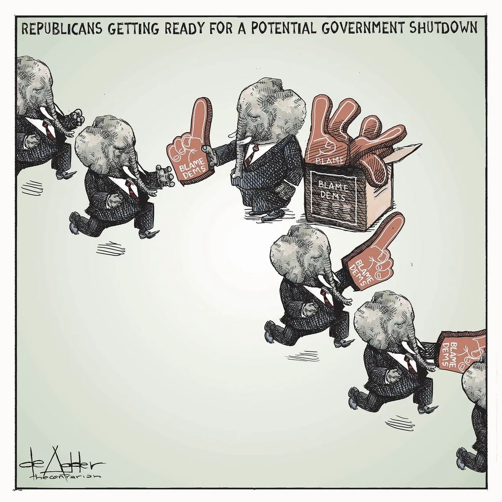 Political cartoon by de Adder 