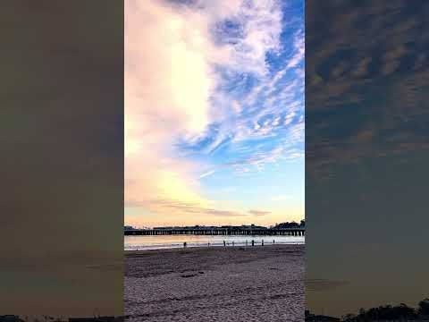 Cool clouds at dusk at the Boardwalk #santacruzwharf #beachboardwalk #montereybay #santacruz