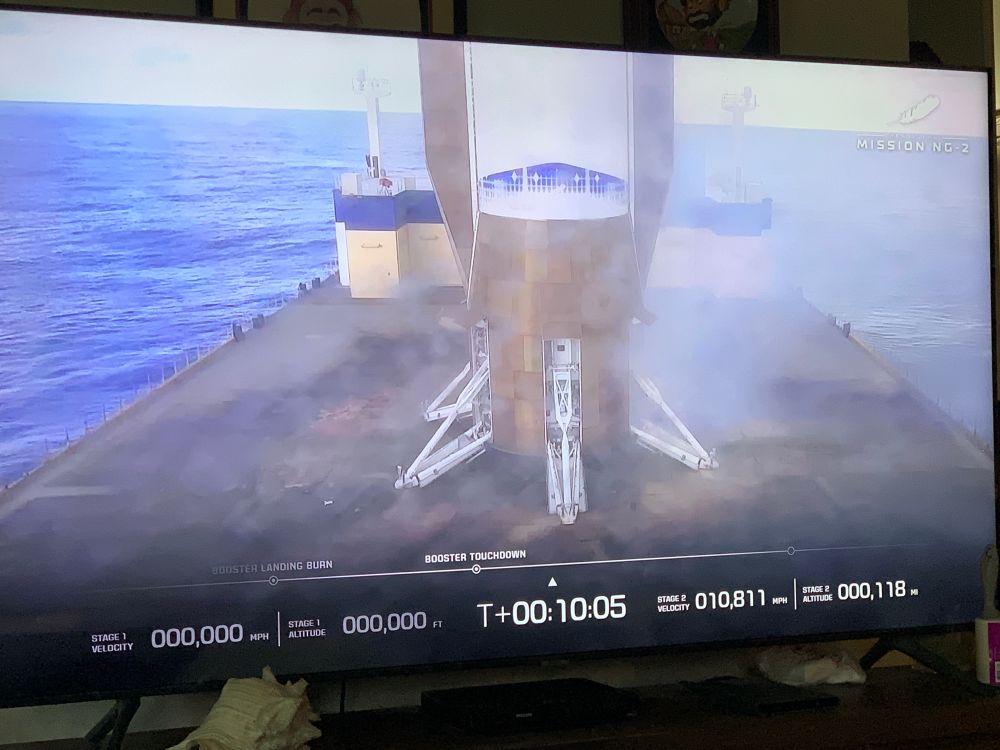 A Blur Origin Stage 1 sits on their shop after a successful landing.