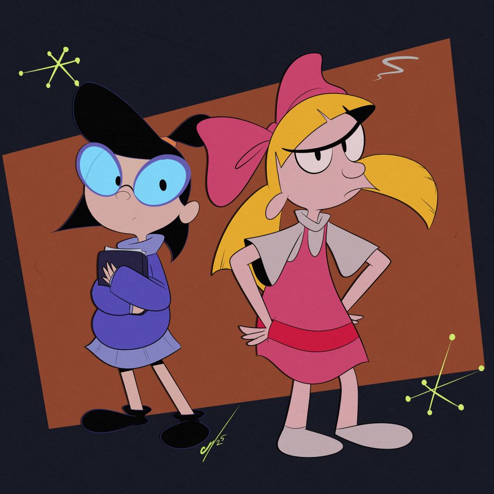 Helga and Phoebe from Hey Arnold