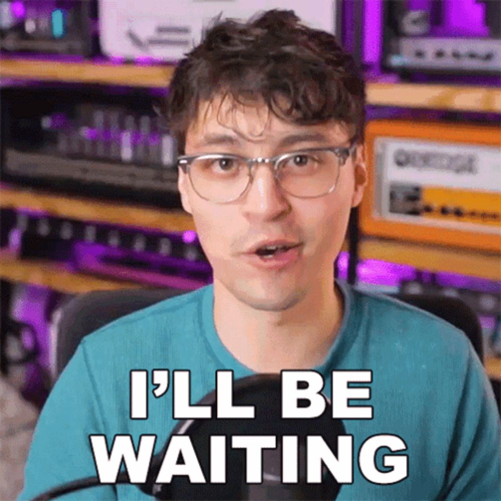 a man wearing glasses says " i 'll be waiting "