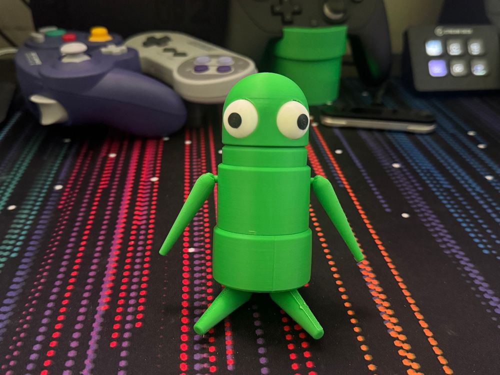 A 3D printed green Semibot from R.E.P.O.