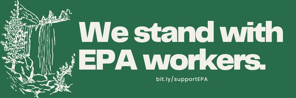 Green banner saying, 