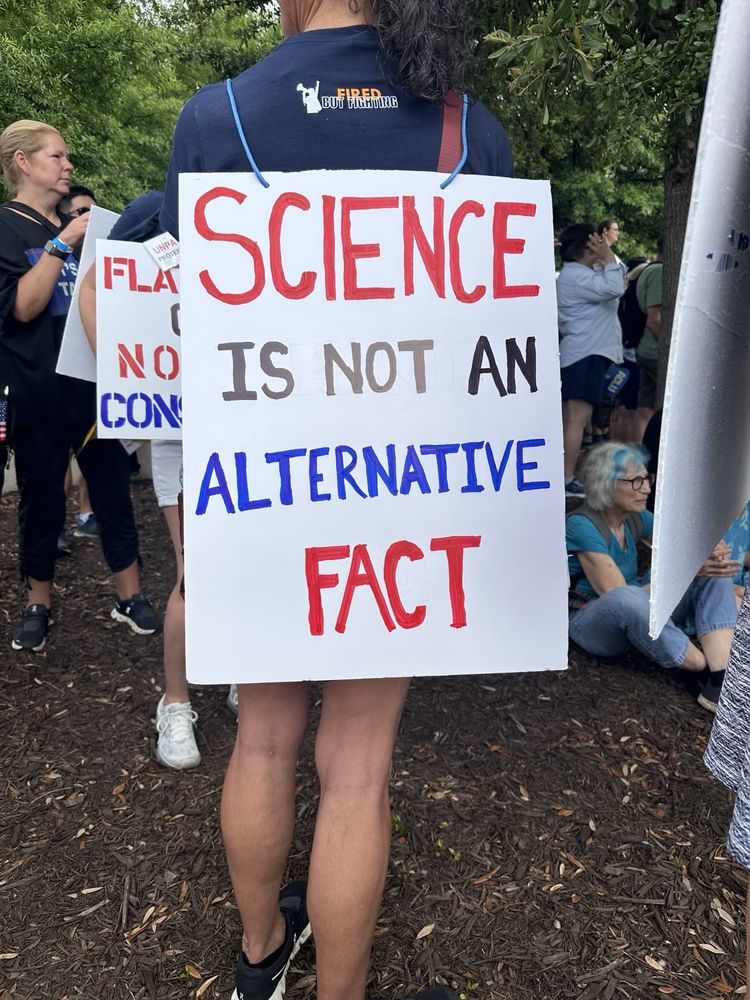 Protest sign saying, "Science is not an alternative fact"