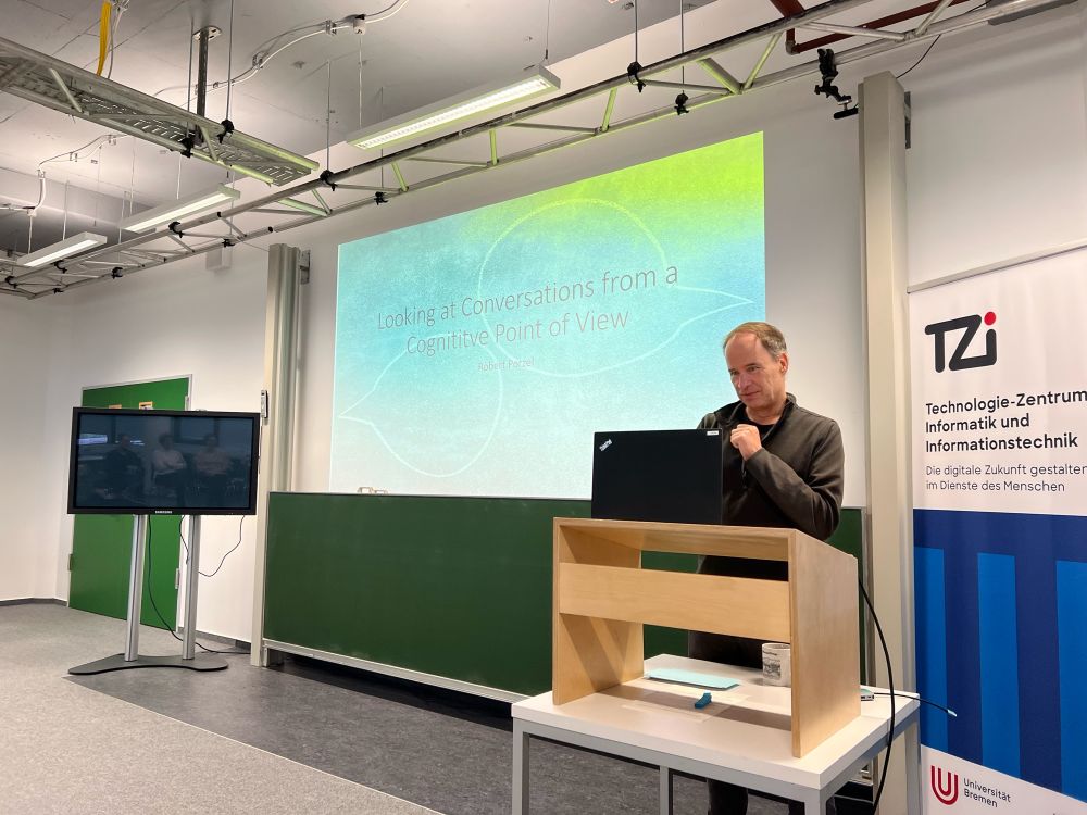 Robert Porzel presenting at the REACT workshop in Bremen.