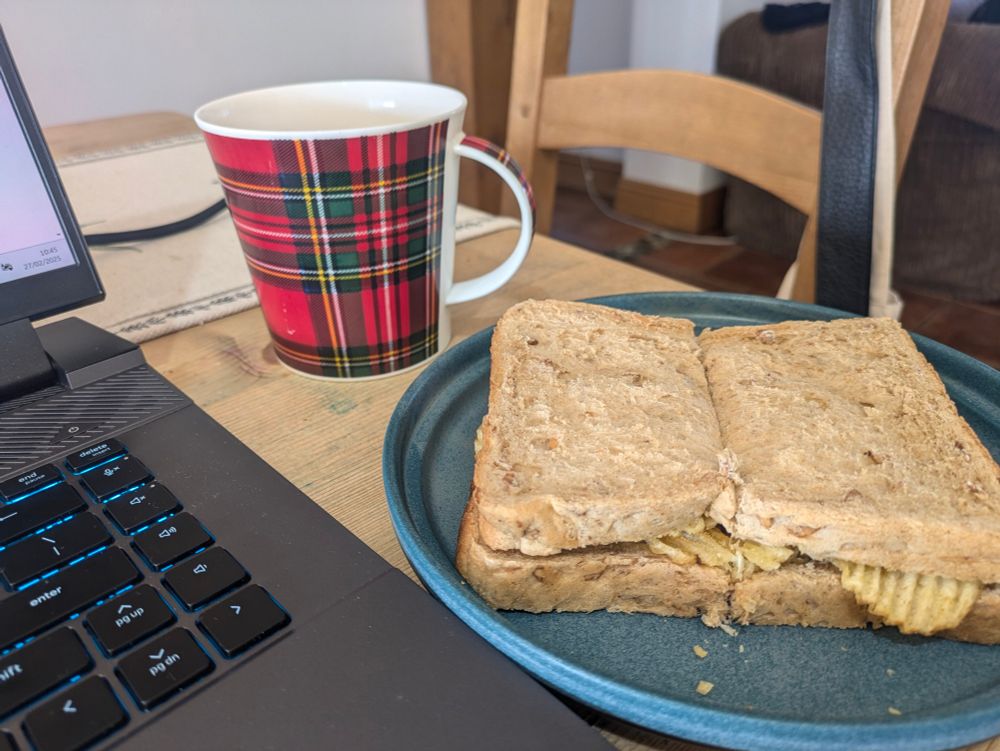 Salt and vinegar (ridge cut) crisp sandwich on whole grain bread