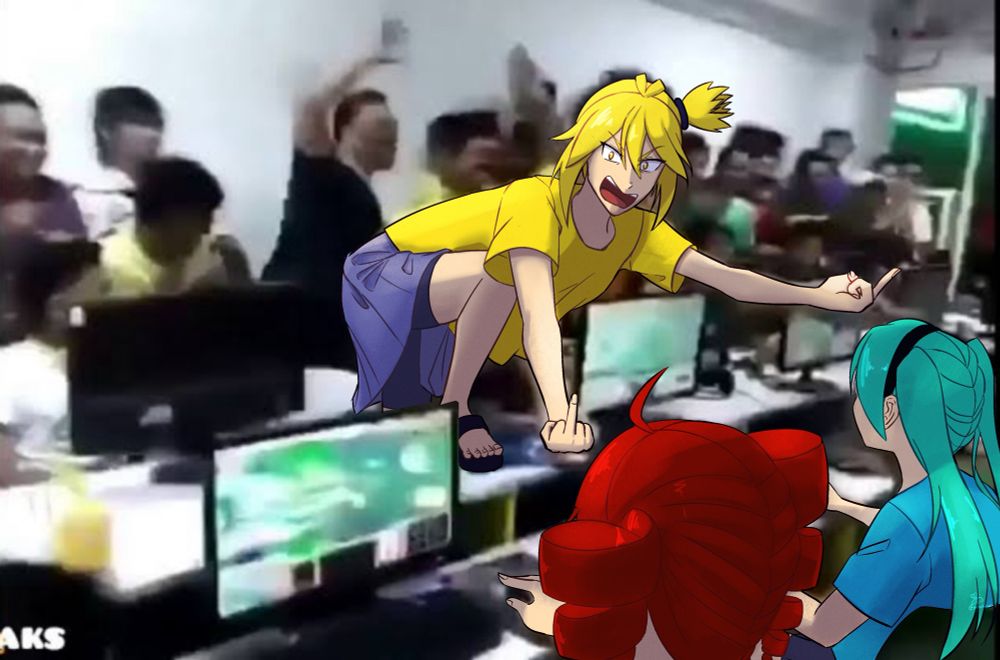 Triple Baka (Bobo) trio but it's in a comshop