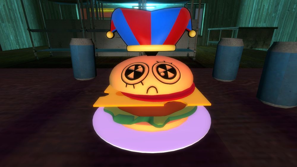 It's a Pomni Burger with cheese. Need I say more?