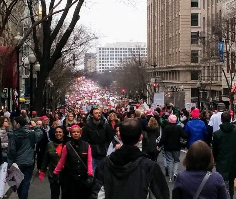 We attended the woman's march in Washington DC in 2017. This is the beautiful crowd as we embarked the train and headed to the march.