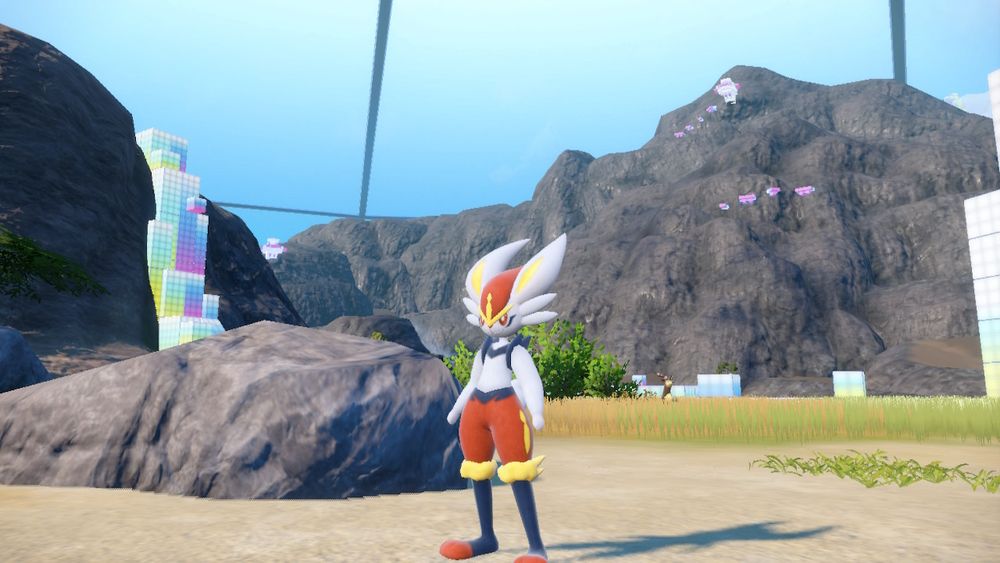 Cinderace standing in the Terrarium.