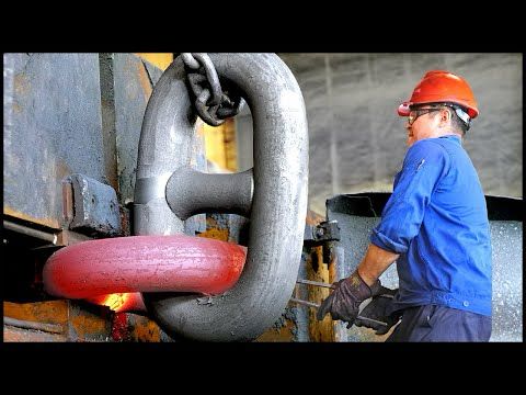 Amazing Navy Anchor Chain Forging Process !  68-Year-Old Factory !
