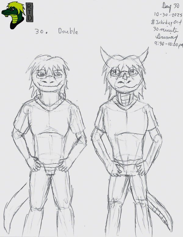 InkedupOct Prompt 30 Double Same oc different species.