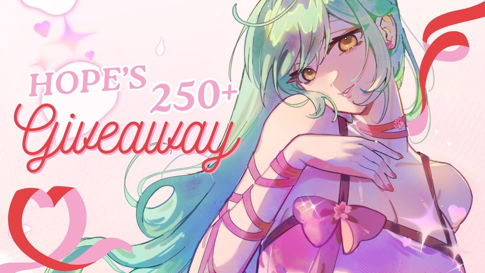 Giveaway banner. Showcases bust artwork of my oc Yun as an example. The giveaway artwork will be more sketchy and flat color (sorry I have no examples of sketches;;).