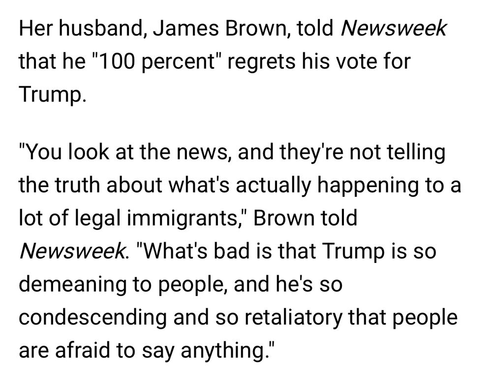 Her husband, James Brown, told Newsweek that he 