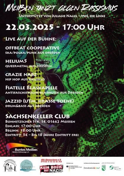 Veranstaltungsplakat Meißen tanzt gegen Rassismus 