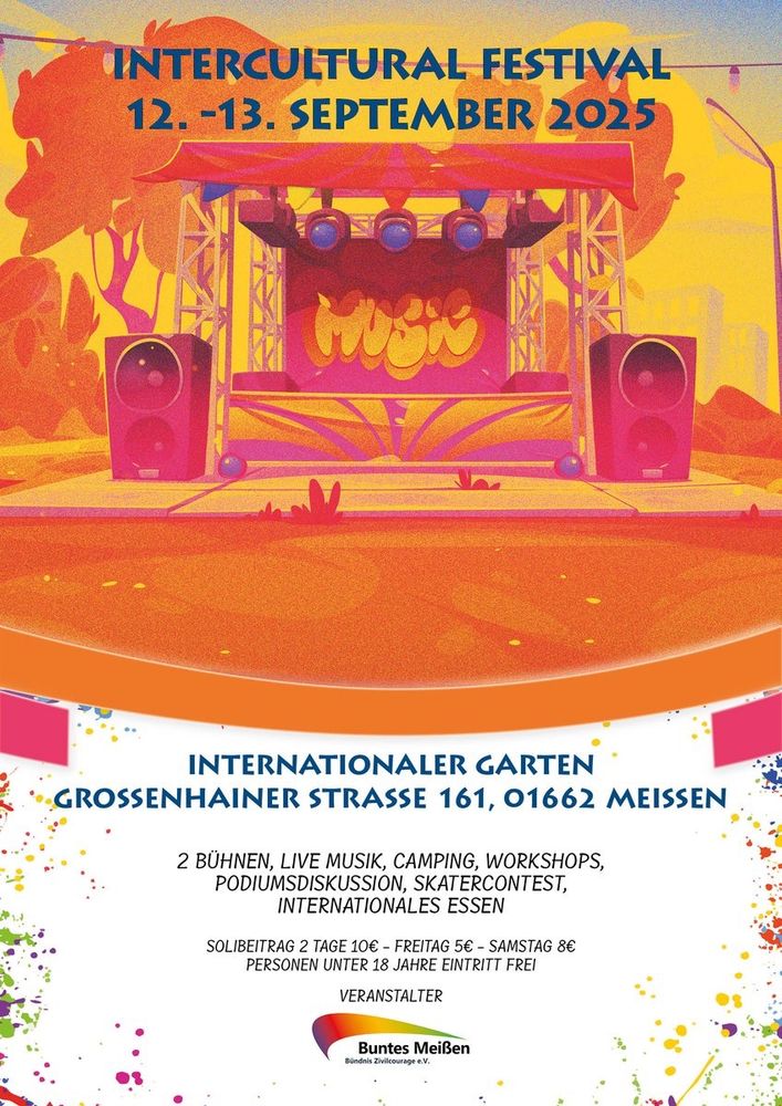 Flyer Intercultural Festival 12.-13.9. 2015 Meißen 
