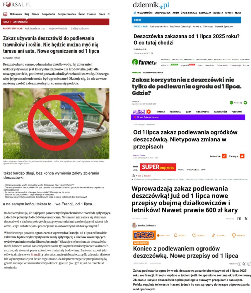 Alarmistyczne nagłówki, że 1 lipca W INNYM KRAJU pojawią się ograniczenia w zbieraniu deszczówki - Klikaj, klikaj