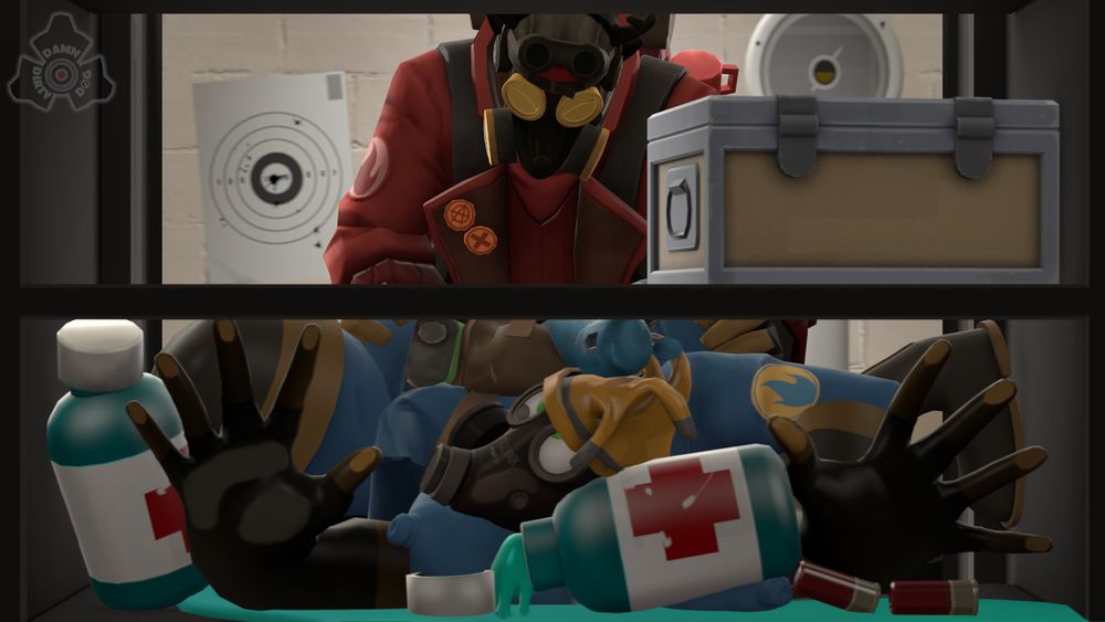 Cybil shoves her into the cabinet as he fucks her ass.