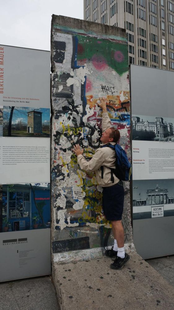 Me trying to get over a segment of the Berlin Wall. 2013