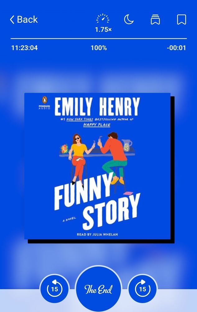 A screenshot from the libby app showing Funny Story by Emily Henry