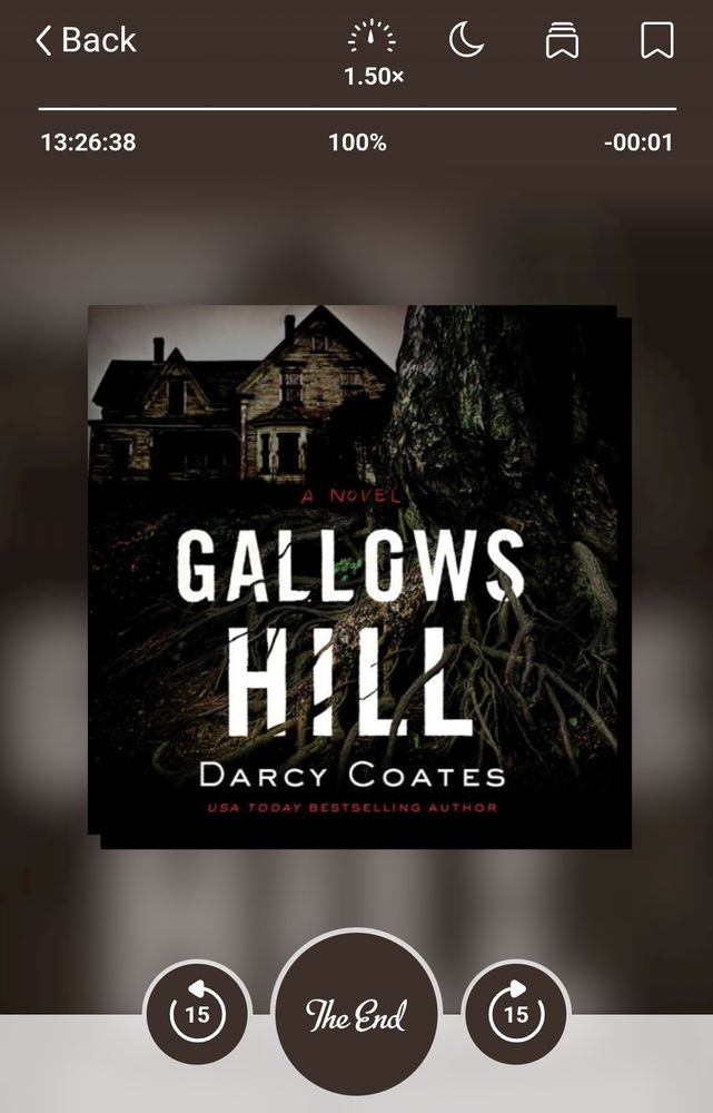 A screenshot from the libby app showing Gallows Hill by Darcy Coates