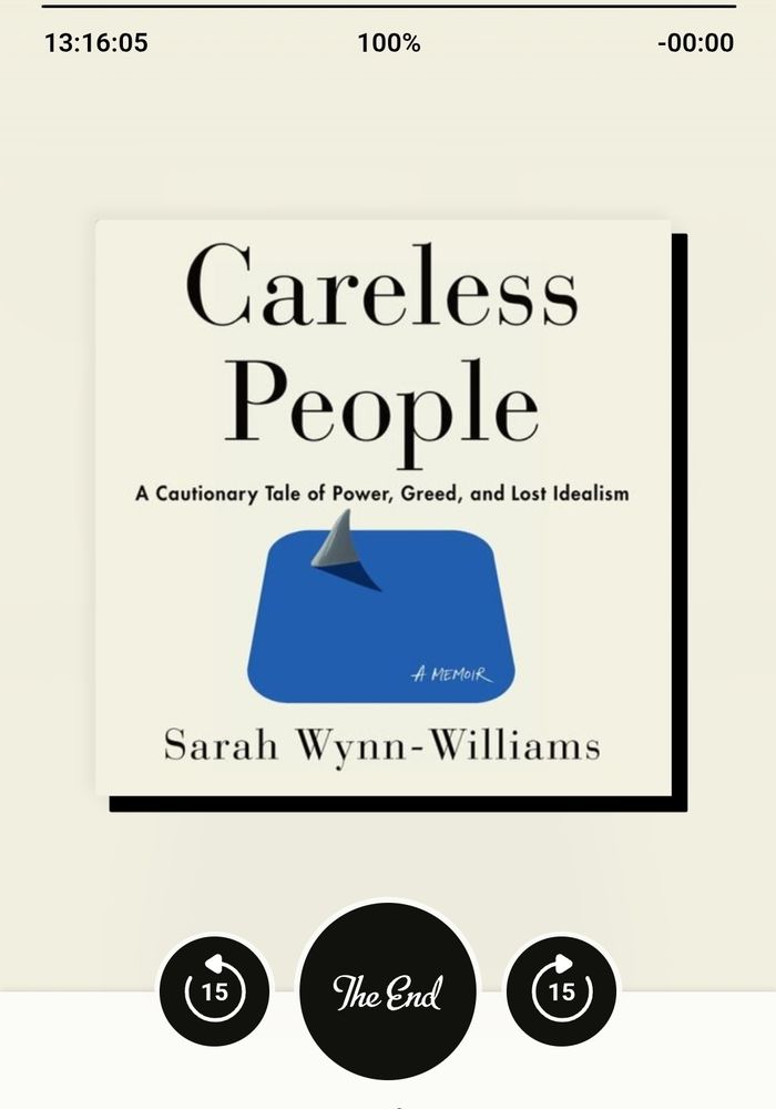A screenshot from the libby app showing Careless People by Sarah Wynn-Williams