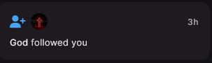 screencap of bluesky saying I've been followed by God