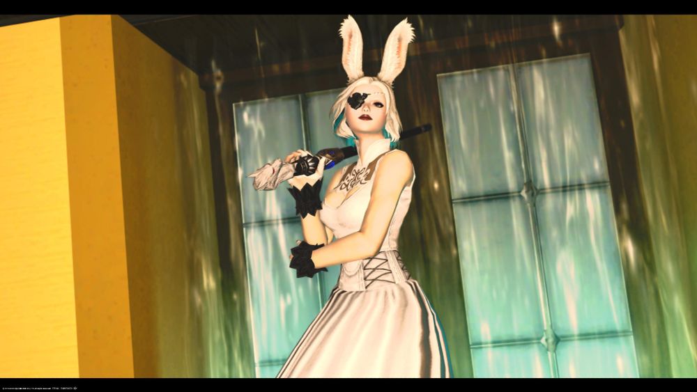 Blue mage Bunny Vosh acting cool