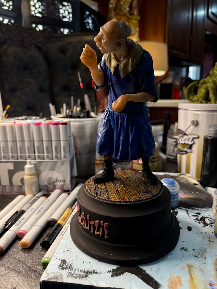 Second color layer- trying to make it feel like an old porcelain. 